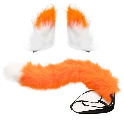 Bcxfbxd 3-teiliges Set mit Ohren und Schwanz aus Kunstfell, für Halloween-Kostüm, Zubehör für Erwachsene, Cosplay-Party Bcxfbxd 3-teiliges Set mit Ohren und Schwanz aus Kunstfell, für Halloween-Kostüm, Zubehör für Erwachsene, Cosplay-Party von Bcxfbxd
