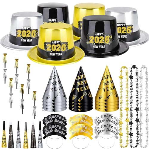Bdecoll 39Stk Silvester Deko 2026 Neujahr Party Dekoration Set,Happy New Year Haarreif Kopfschmuck Partyhüte Accessories - Frohes Neues Jahr - Neujahrsdeko - Dekoration zu Neujahr Bdecoll 39Stk Silvester Deko 2026 Neujahr Party Dekoration Set,Happy New Year Haarreif Kopfschmuck Partyhüte Accessories - Frohes Neues Jahr - Neujahrsdeko - Dekoration zu Neujahr von Bdecoll