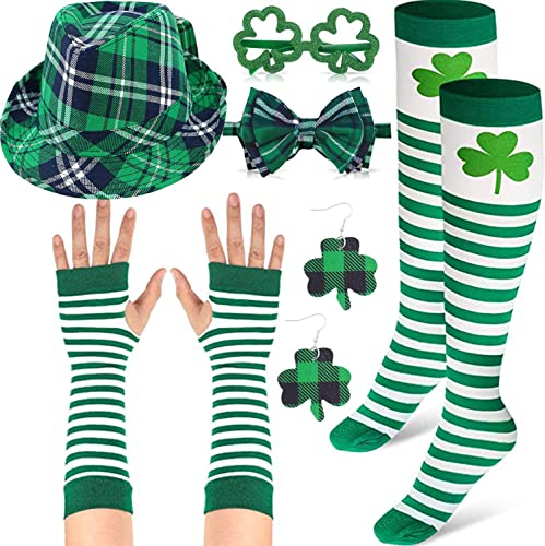 Bdecoll St. Patricks Party Kostüm Set,Grün Irish Acessories Shamrock Kostüm Zubehör Für Irish, Saint Patrick Day,Karneval Kostümparty (3) von Bdecoll