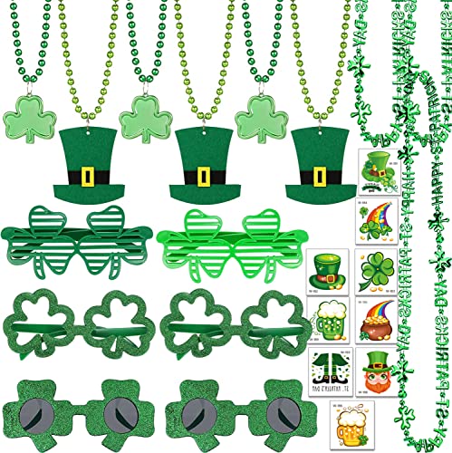 Bdecoll St. Patricks Party Kostüm Set,Grün Irish Acessories Shamrock Kostüm Zubehör Für Irish, Saint Patrick Day,Karneval Kostümparty (6) von Bdecoll