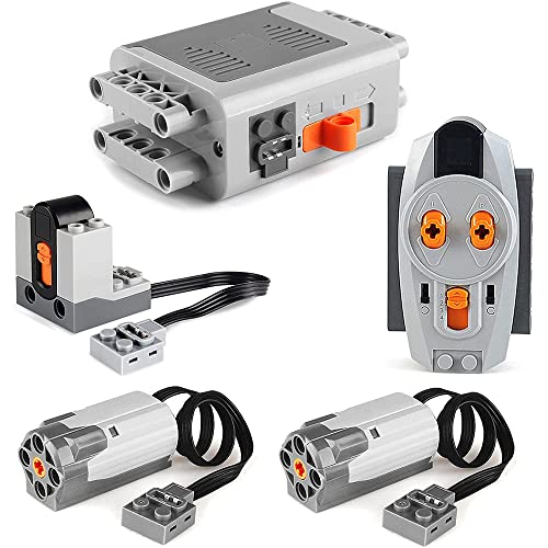 Bdfhjln Motorisierte Bausteine mit Power-Funktion, 2 mittlere Motoren, 1 Batteriebox, 1 IR-Fernbedienung, 1 Empfänger, 5 Stück von Bdfhjln