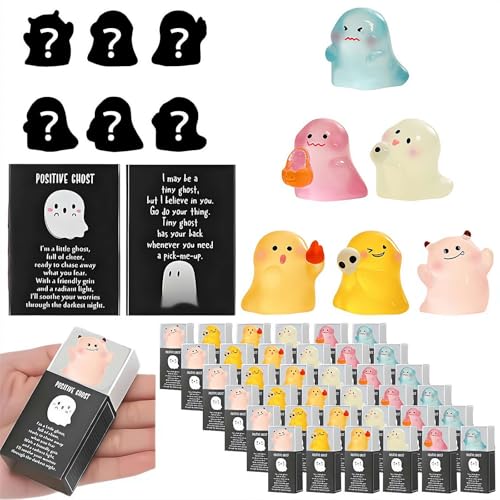 Leuchtet im Dunkeln, Mini-Geisterfiguren mit Box, leuchtende Geisterfiguren in 6 Designs mit Dankeskarte, Harz-Miniatur, niedlich, Halloween, leuchtend, klein, sortiert, gruselige Figuren, für Leuchtet im Dunkeln, Mini-Geisterfiguren mit Box, leuchtende Geisterfiguren in 6 Designs mit Dankeskarte, Harz-Miniatur, niedlich, Halloween, leuchtend, klein, sortiert, gruselige Figuren, für von Bduttlefish
