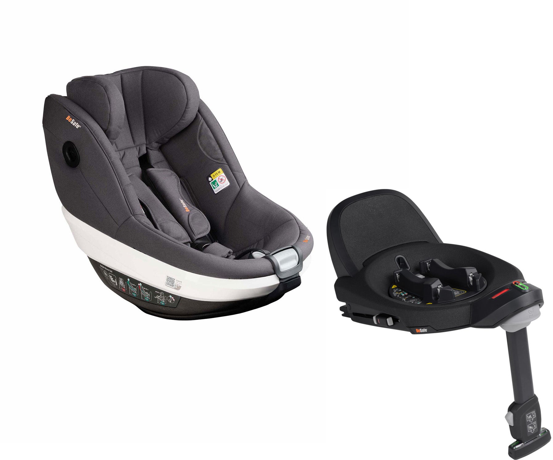 BeSafe Beyond 360 Kindersitz inkl. Basis, Dark Grey Mélange BeSafe Beyond 360 Kindersitz inkl. Basis, Dark Grey Mélange von BeSafe