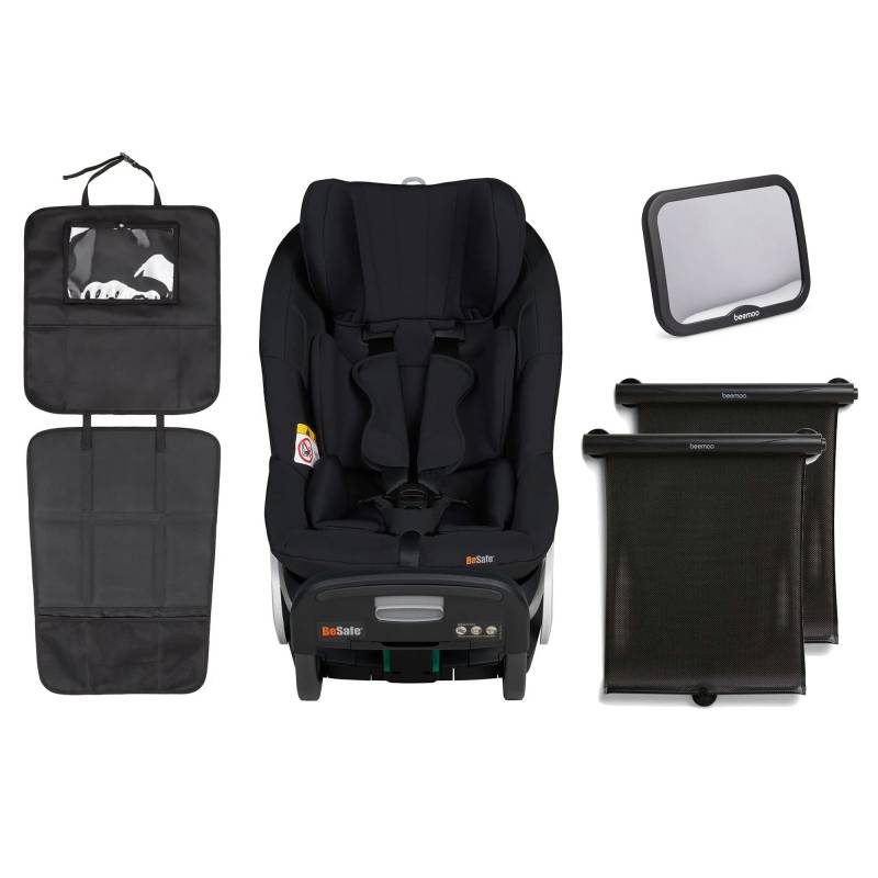 BeSafe Stretch Kindersitz inkl. Beemoo Autositzschoner, Autospiegel &  Sonnenschutz, Fresh Black Cab von BeSafe