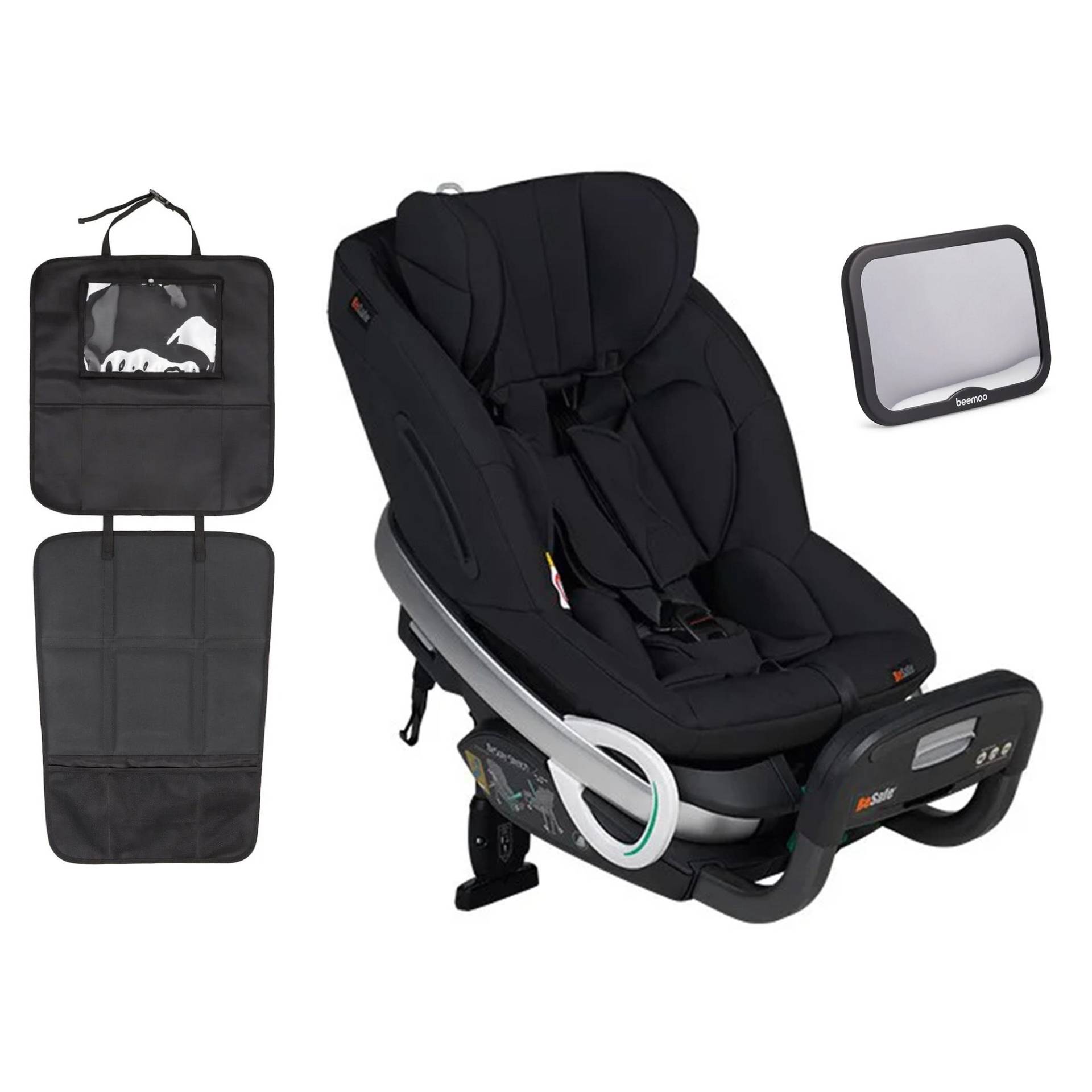 BeSafe Stretch Kindersitz inkl. Beemoo Autositzschoner &  Autospiegel, Fresh Black Cab von BeSafe