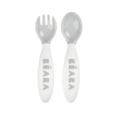 BEABA® Ergonomisches Besteckset 2. Altersstufe grau von Beaba