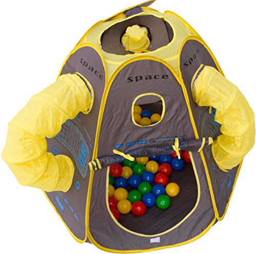 BeachandPool Bällebad Space Pop-Up Zelt mit 100 bunten Bällen für Kinder von BeachandPool