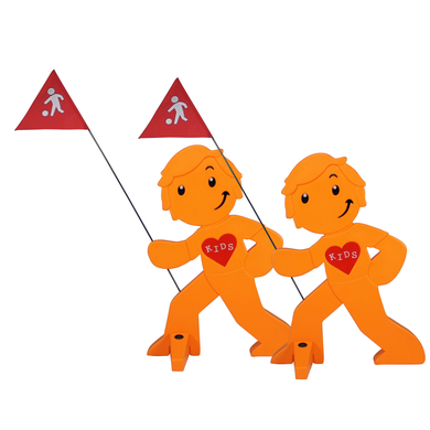 BEACHTREKKER Streetbuddy Warnfigur für mehr Kindersicherheit - orange 2er Set von Beachtrekker