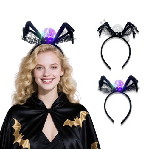 Beafaeur 2 Stück Halloween Haarreif LED Spinnen Haarreifen, Leuchtende Stirnbänder Halloween kopfschmuck Damen Haarschmuck, Kostüm Spinne Accessoires Haarband für halloween tag der toten Karneval Beafaeur 2 Stück Halloween Haarreif LED Spinnen Haarreifen, Leuchtende Stirnbänder Halloween kopfschmuck Damen Haarschmuck, Kostüm Spinne Accessoires Haarband für halloween tag der toten Karneval von Beafaeur