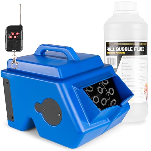 BeamZ B1500 Seifenblasenmaschine mit 1L Flüssigkeit, Hochzeit Seifenblasen Maschine Groß, 2 L Tank, Fernbedienung, 15.000 Bubbles p/M, 25 Watt, Bubble Machine, Seifenblasenmaschine Kinder Machine BeamZ B1500 Seifenblasenmaschine mit 1L Flüssigkeit, Hochzeit Seifenblasen Maschine Groß, 2 L Tank, Fernbedienung, 15.000 Bubbles p/M, 25 Watt, Bubble Machine, Seifenblasenmaschine Kinder Machine von Beamz