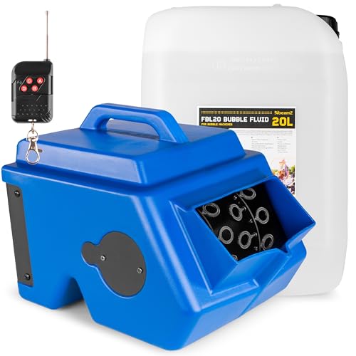 BeamZ B1500 Seifenblasenmaschine mit 20L Flüssigkeit, Hochzeit Seifenblasen Maschine Groß, 2 L Tank, Fernbedienung, 15.000 Bubbles p/M, 25 Watt, Bubble Machine, Seifenblasenmaschine Kinder Machine BeamZ B1500 Seifenblasenmaschine mit 20L Flüssigkeit, Hochzeit Seifenblasen Maschine Groß, 2 L Tank, Fernbedienung, 15.000 Bubbles p/M, 25 Watt, Bubble Machine, Seifenblasenmaschine Kinder Machine von Beamz