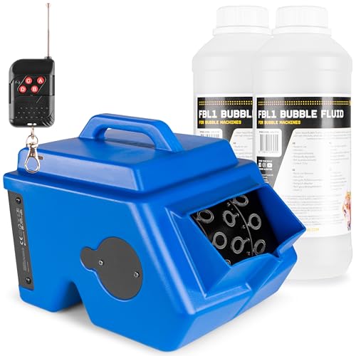 BeamZ B1500 Seifenblasenmaschine mit 2L Flüssigkeit, Hochzeit Seifenblasen Maschine Groß, 2L Tank, Fernbedienung, 15.000 Bubbles p/M, 25 Watt, Bubble Machine, Seifenblasenmaschine Kinder BeamZ B1500 Seifenblasenmaschine mit 2L Flüssigkeit, Hochzeit Seifenblasen Maschine Groß, 2L Tank, Fernbedienung, 15.000 Bubbles p/M, 25 Watt, Bubble Machine, Seifenblasenmaschine Kinder von Beamz