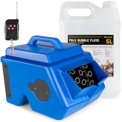 BeamZ B1500 Seifenblasenmaschine mit 5L Flüssigkeit, Hochzeit Seifenblasen Maschine Groß, 2L Tank, Fernbedienung, 15.000 Bubbles p/M, 25 Watt, Bubble Machine, Seifenblasenmaschine Kinder BeamZ B1500 Seifenblasenmaschine mit 5L Flüssigkeit, Hochzeit Seifenblasen Maschine Groß, 2L Tank, Fernbedienung, 15.000 Bubbles p/M, 25 Watt, Bubble Machine, Seifenblasenmaschine Kinder von Beamz