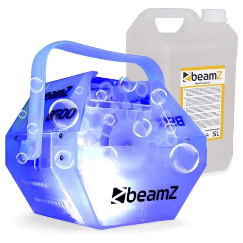 BeamZ B500LED - Automatische Seifenblasenmaschine mit LED Hochzeit Seifenblasen Maschine mit LEDs, 9000 Bubbles pro Minute, 25 Watt, Bubble Machine, Seifenblasenmaschine Kinder, Effektmaschine von Beamz