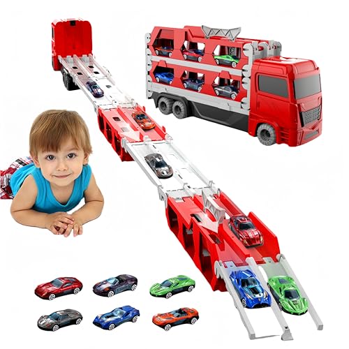 Bearbao Kleinkind Jungen Spielzeug für 2 3 4 5 6 Jahre alte Jungen, 65 Zoll Rennstrecke für Jungen Kinder Druckguss Transport LKW Auto Spielzeug, Kleinkind Auto Spielzeug Set für Kinder Jungen Bearbao Kleinkind Jungen Spielzeug für 2 3 4 5 6 Jahre alte Jungen, 65 Zoll Rennstrecke für Jungen Kinder Druckguss Transport LKW Auto Spielzeug, Kleinkind Auto Spielzeug Set für Kinder Jungen von Bearbao