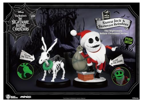 Beast Kingdom - The Nightmare Before Christmas Series Santa Jack & Skelett Rentier Mini Egg Attack Figur von Beast Kingdom