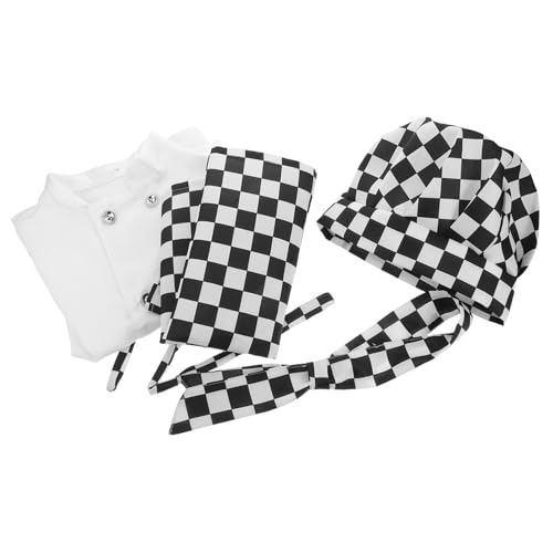 Beatifufu 1 Satz Kochkostüm für Schürze Shirt Fliege und Kochmütze für Fantasievolles Backen und Rollenspiele für Kindergartenaktivitäten und Kreative Kochspiele von Beatifufu