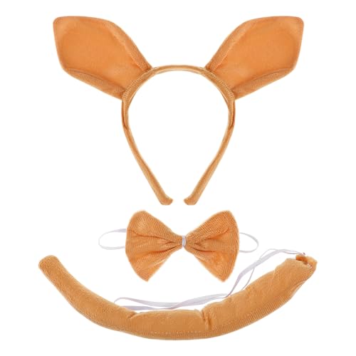 1Satz Känguru Kostümset mit Ohren Stirnband und Fliege Tierkostüm Accessoires für Karneval Halloween Cosplay und Geburtstagsfeiern 1Satz Känguru Kostümset mit Ohren Stirnband und Fliege Tierkostüm Accessoires für Karneval Halloween Cosplay und Geburtstagsfeiern von Beatifufu