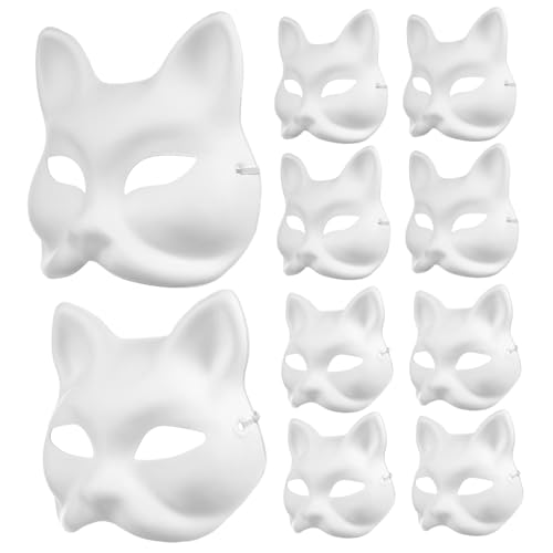 Beatifufu 10 Stück Teiliges DIY Tiermasken aus Papier für Erwachsene Unbemalte Katzen und Fuchsmaske zum Bemalen Leichte Sichere Masken für Karneval Halloween und Partyspaß Beatifufu 10 Stück Teiliges DIY Tiermasken aus Papier für Erwachsene Unbemalte Katzen und Fuchsmaske zum Bemalen Leichte Sichere Masken für Karneval Halloween und Partyspaß von Beatifufu