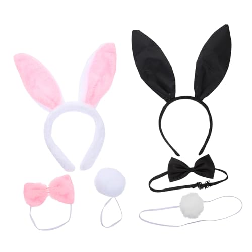 Beatifufu 2 Sätze Hasenohren Haarreif mit Plüschschwanz Teiliges Bunny Kostüm Zubehör für Karneval Party und Cosplay in Schwarz Beatifufu 2 Sätze Hasenohren Haarreif mit Plüschschwanz Teiliges Bunny Kostüm Zubehör für Karneval Party und Cosplay in Schwarz von Beatifufu