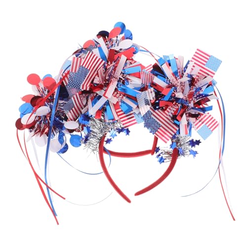 Beatifufu 2 Stück Amerikanische Flagge Haarband Unabhängigkeitstag Haarschmuck Patriotic Kopfbedeckung für Gedenktag Party Accessoires von Beatifufu
