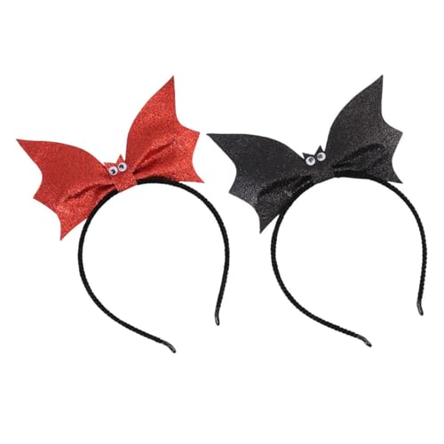 Beatifufu 2 Stück Halloween Fledermaus Haarreif Teiliges mit Glitzereffekt Bequemes Cosplay Haarband für Halloween Party Karneval Fasching Fotoshooting und Kostüm Zubehör von Beatifufu