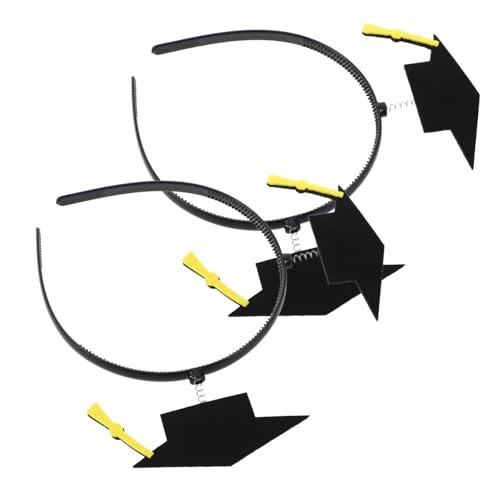 Beatifufu 2 Stück Teiliges Abschluss Stirnband mit Doktorhut Design Leichter Stabiler Haarschmuck für Abschlussfeiern Abschlussbälle und Partys Komfortabel und Modisch für Stilvolle Frisuren von Beatifufu