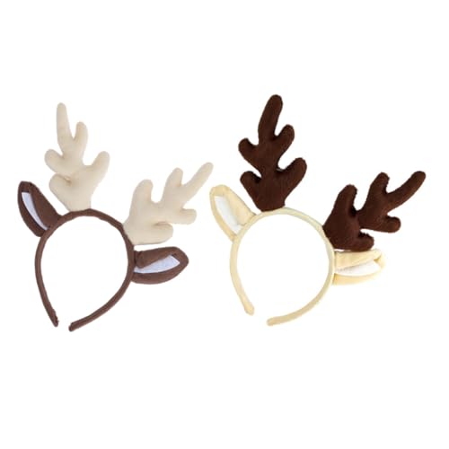 Beatifufu 2 Stück Teiliges Antler Haarreif Xmas Stil Leichtes Langlebiges Weihnachts Haarband für Damen Party Kostüm Rentier Geweih Dekoration Festliche Haarreifen Zubehör von Beatifufu