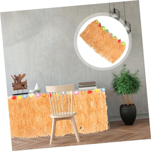 Beatifufu 2 Stück Teiliges Hawaii Tischrock Fransen Tischdecke aus Strapazierfähigem Abs und Tropische Party Deko für Innen und Außen Festliche Aloha Atmosphäre für Geburtstag Hochzeit Bar von Beatifufu