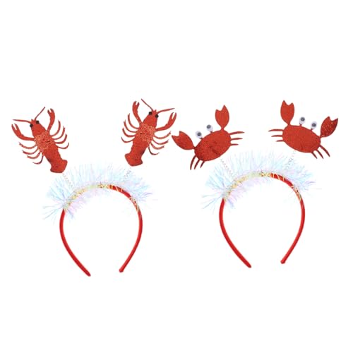 Beatifufu 2 Stück Teiliges Kostüm Haarreifen Lobster Krabbenmotiv Langlebiger Haarschmuck für Karneval Fasching Party und Bühnenauftritte Komfortabel und Festlich Gestaltet von Beatifufu