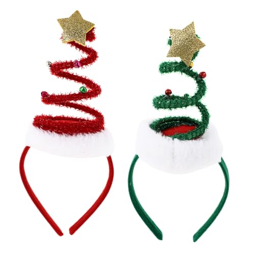 Beatifufu 2 Stück Weihnachtliche Haarreifen mit Drehbaren Weihnachtsmützen Festliches Kopfschmuck für Xmas Partys Langlebiges und Federdesign für Weihnachtsfeiern und Familienveranstaltungen von Beatifufu