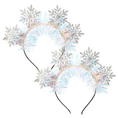 Beatifufu 2 Stück Weihnachts Haarreif Schneeflocken Design Festlich Komfortabel Langlebig Party Deko für Damen von Beatifufu