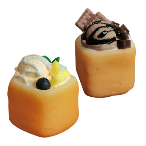 Beatifufu 2 Stücke Miniatur Dessert Eiscreme Toast Modelle für Puppenhaus Mini Küche Zubehör Kreatives DIY für Indoor Outdoor von Beatifufu