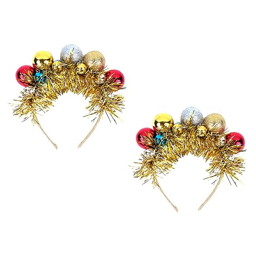 Beatifufu 2 Stücke Weihnachtliches Stirnband mit Bunten Christbaumkugeln Leichtes Formstabiles Haarband für Mädchen für Party Festtage und Cosplay von Beatifufu
