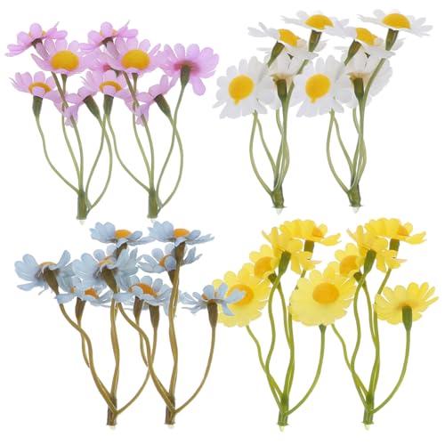 Beatifufu 20 Stück Teiliges Künstliche mit Stielen Realistisch Aussehende Simulation Pentapomile Blumen Langlebig Pflegefrei für Garten und Wohnraumdekoration Buntes Mix Weiß Gelb von Beatifufu