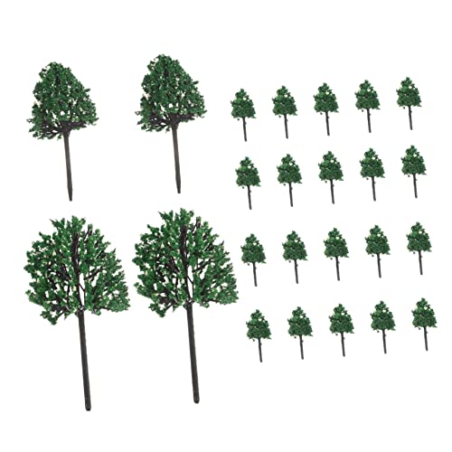 Beatifufu 24 Stück Teiliges Set Künstliche Baum Modelle für Sandtisch Langlebige Kunststoffbäume mit Realistischer Form Verarbeitung DIY Landschaftszubehör für Modellbau und von Beatifufu