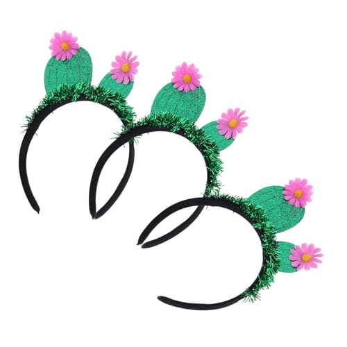 Beatifufu 3 Stück Teiliges Kaktus Stirnband aus Komfortablem Material Einzigartiges Party Accessoire für Frauen Dekoratives Beach Headband für Luau Pool und Festivalpartys von Beatifufu