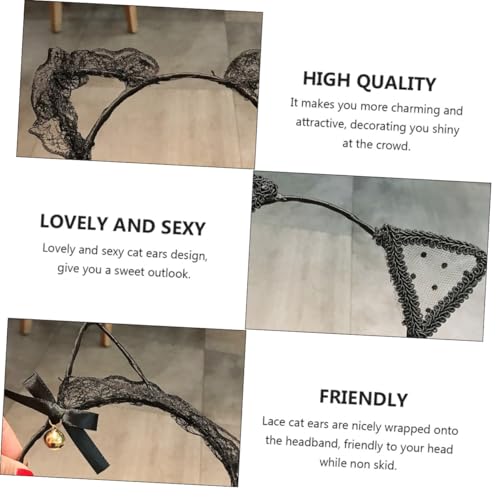 Beatifufu 3 Stück Teiliges Katzenohren Haarreifen aus Spitzenmaterial Leichtes Bequemes Katzenohren Stirnband für Party Cosplay und Fotoshootings Geeignet für Erwachsene von Beatifufu