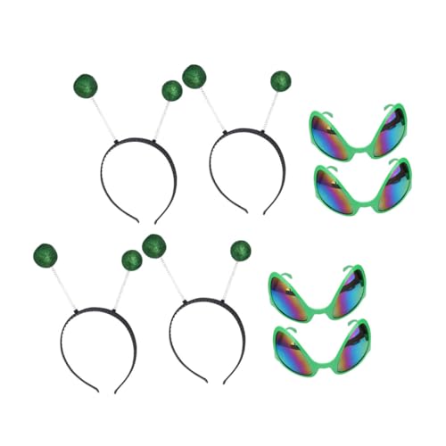 Beatifufu 4 Sätze Festival Kopfschmuck mit Grünen Dekorativen Brillen und Haarreifen Witziges Party Accessoire für Karneval Maskerade Bühnenauftritte Passend für Erwachsene Beatifufu 4 Sätze Festival Kopfschmuck mit Grünen Dekorativen Brillen und Haarreifen Witziges Party Accessoire für Karneval Maskerade Bühnenauftritte Passend für Erwachsene von Beatifufu