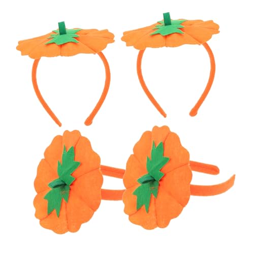 Beatifufu 4 Stück Halloween Kürbis Stirnband Orange Kostüm Zubehör für Party Karneval Cosplay Kopfschmuck Damen und Herren Langlebig Praktisch für Aufführungen und Festlichkeiten von Beatifufu