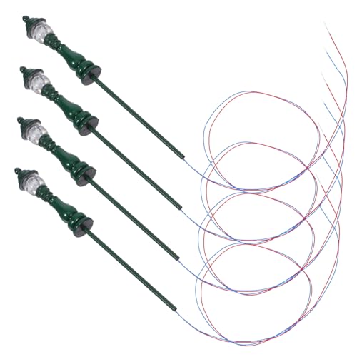 Beatifufu 4 Stück Maßstab Langlebige Mini lampen für Sandtisch und Landschaftsdekoration Realistische Garten deko mit Warmweißem Licht für Modellbau von Beatifufu