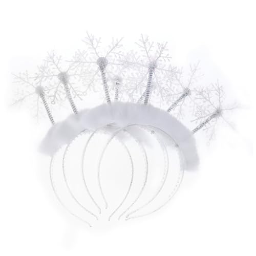 Beatifufu 4 Stück Teiliges Schneeflocken Haarband Weihnachten Glitzer Stirnband Damen Winter Haarschmuck für Party Festliche Dekoration von Beatifufu