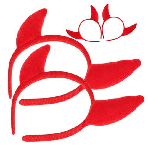 Beatifufu 4 Stück Teiliges Teufelshörner Stirnband für Damen und Langlebiger Kopfschmuck mit Roten Hörnern Perfektes Halloween Kostümzubehör und Party Haarschmuck Beatifufu 4 Stück Teiliges Teufelshörner Stirnband für Damen und Langlebiger Kopfschmuck mit Roten Hörnern Perfektes Halloween Kostümzubehör und Party Haarschmuck von Beatifufu