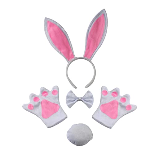 Beatifufu 4 Teiliges Kaninchen Kostümset Für Hasen Haarreif Mit Beweglichen Ohren Fliege Und Handschuhe Perfekt Für Karneval Cosplay Und Party Supplies Beatifufu 4 Teiliges Kaninchen Kostümset Für Hasen Haarreif Mit Beweglichen Ohren Fliege Und Handschuhe Perfekt Für Karneval Cosplay Und Party Supplies von Beatifufu