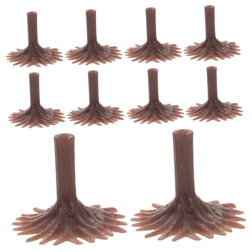 Beatifufu 50 Stück Mini Modellbaum Ständer Kunststoff Basis für Diorama Modellbau Landschaft Zug Bäume Modell Zubehör DIY Miniaturbaum Sockel Braun von Beatifufu