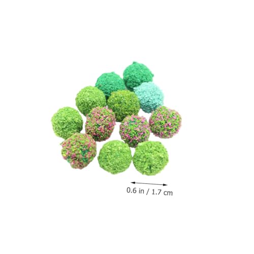 Beatifufu 50 Stück Miniatur Pflanzen Kugeln Simulierte Blumenbälle für Sandtisch Modell Landschaft DIY Garten Dekoration in Gelb Rot Hellgrün Dunkelgrün von Beatifufu