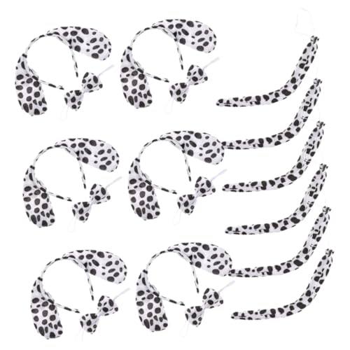 Beatifufu 6 Sätze Teiliges Hundeohren Stirnband mit Schleife und Leichtes Tierkostüm Haarreif für Party Cosplay Fotorequisiten Bequeme Dekorative Verkleidung von Beatifufu