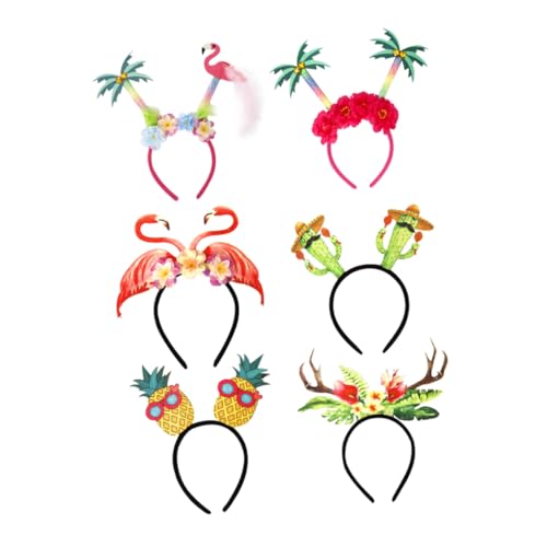 Beatifufu 6 Stck. Teiliges Hawaii Stirnband Dekoratives Strand Party Haarband für Frauen Leichtes Bequemes Kunststoff und Filz Accessoire für Luau Pool und Sommerpartys von Beatifufu