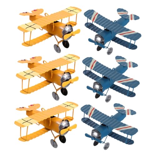 Beatifufu 6 Stück Retro Modellspielzeug Vintage Eisenflugzeug für Kinderzimmer Partys Deckenhänger und Kreative Dekorationen von Beatifufu
