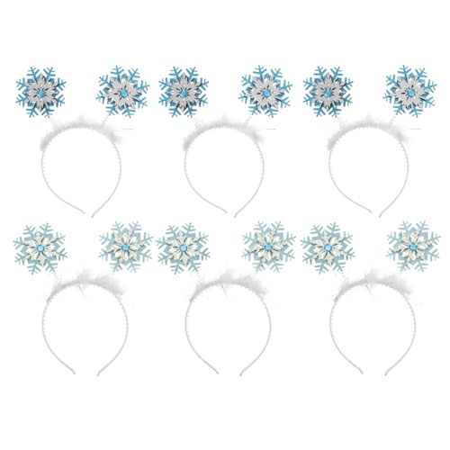 Beatifufu 6 Stück Schneeflocken Kopfschnalle Für Mädchen Weihnachtsparty Kopfschmuck Schneeflocken Stirnbänder Haarreifen Weihnachtskopfschmuck von Beatifufu